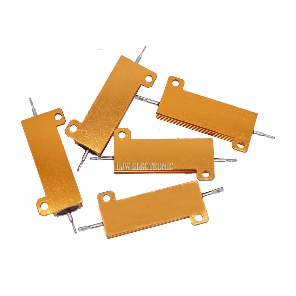 50W 100W Aluminum Power Metal Shell Case Wirewound Resistor 0.01R ~ 100K 1 6 8 10 20 200 500 1K 10K ohm resistance RX24