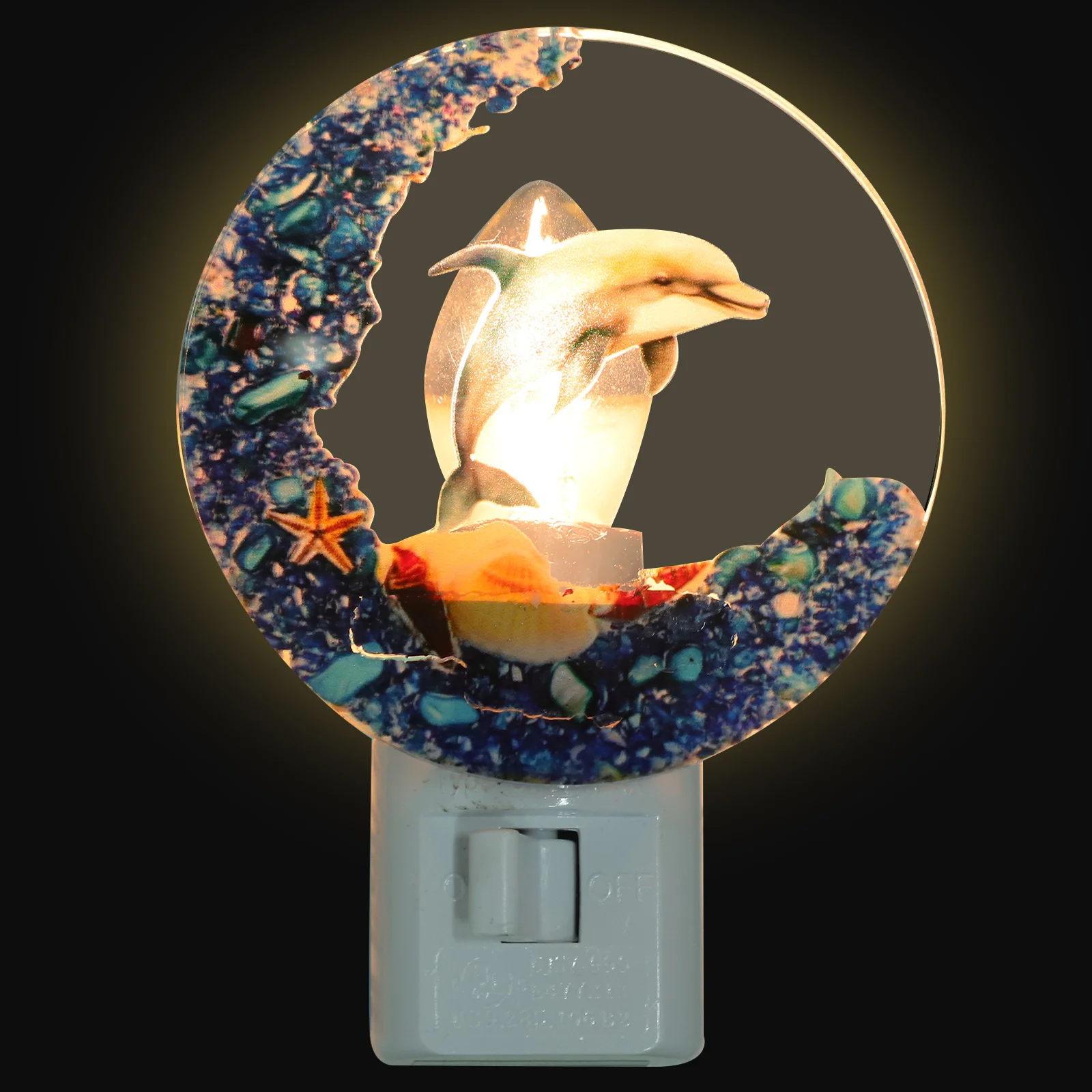 

Plug in Whale Seashell Night Light Resin Decorative Ocean Pattern Lamp for Bedroom Stairs Us Plug Night Lamp Bedside LED Light