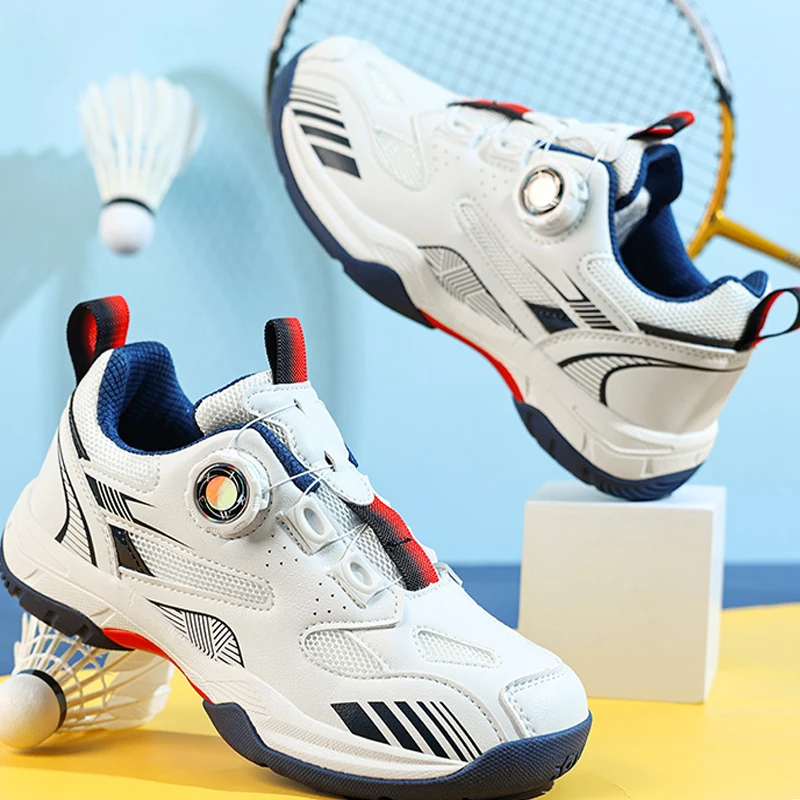 New Men's And Women's Tennis Shoes Are Breathable, Lightweight, Anti Slip, Shock-absorbing, Badminton Shoes With Rotating Buckle