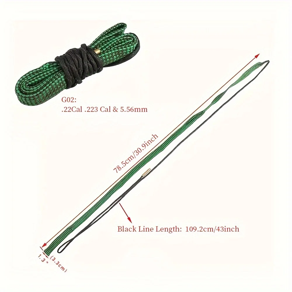 أداة تنظيف ثقوب بندقية الصيد ، أداة تنظيف بندقية ، عيار ماسورة بندقية ، حبل ثعبان ، ثعبان. 22 ، Cal.223 ، Cal.38 Cal ،--