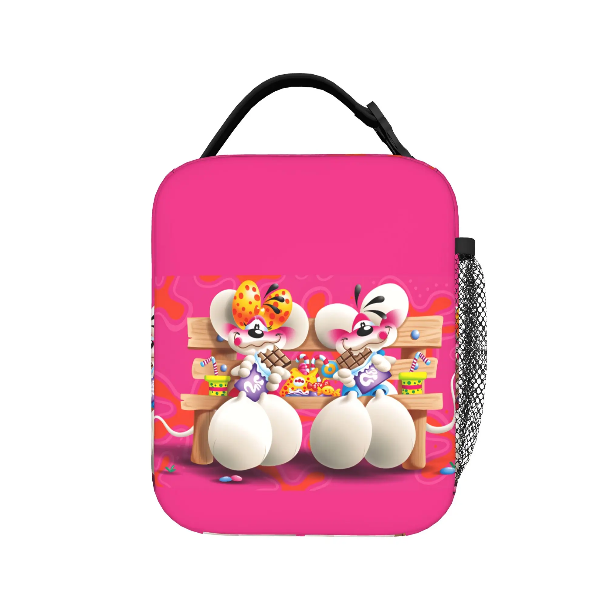 

Diddl and Diddlina Lunch Bag Portable Lunch Box Women Outdoor Picnic Graphic Cooler Bag Vintage Oxford Thermal Tote Handbags
