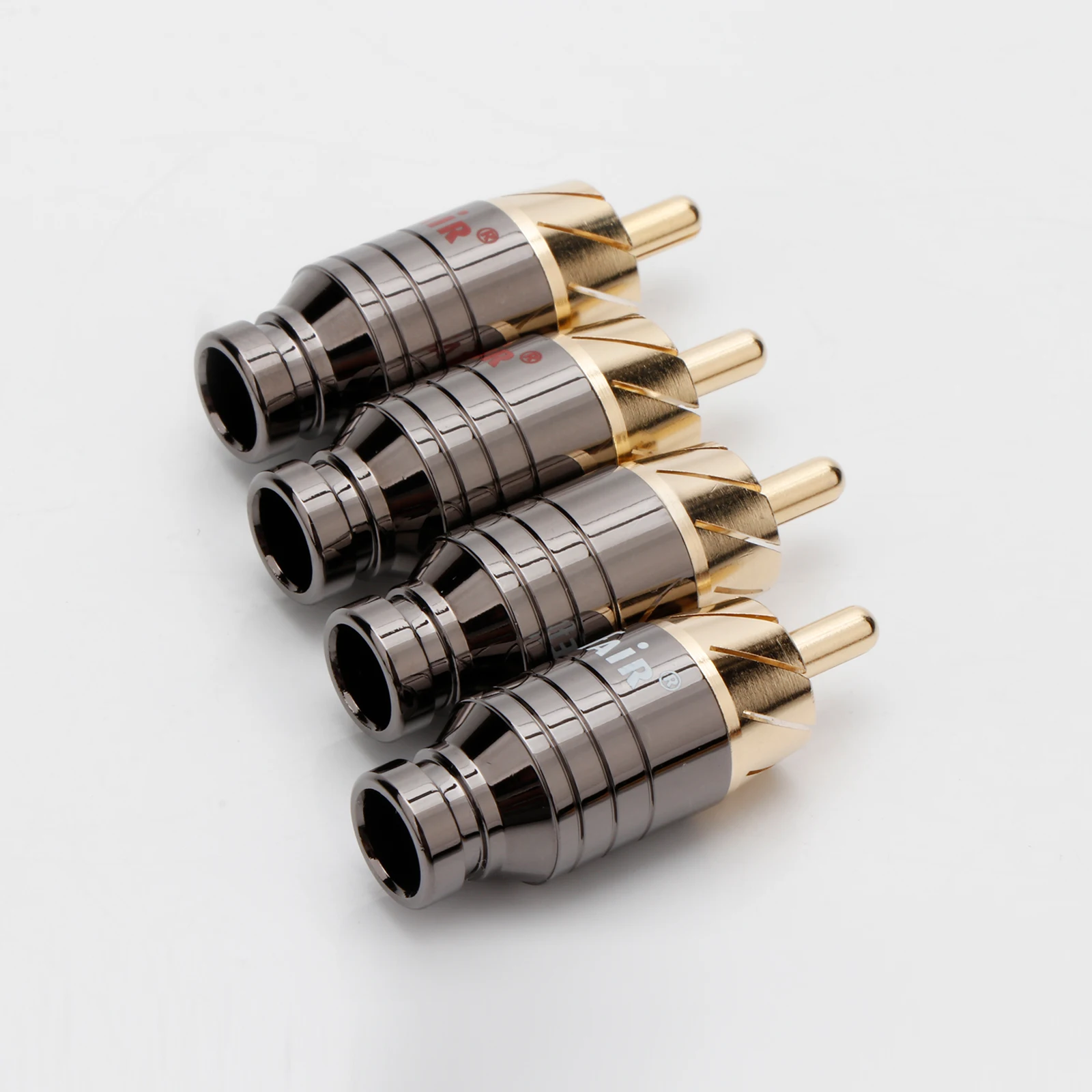 High-end Soldered Type Brass RCA Plug Gold Plated Audio Video Adapter Connector for DIY HiFi Audio RCA Signal Cable