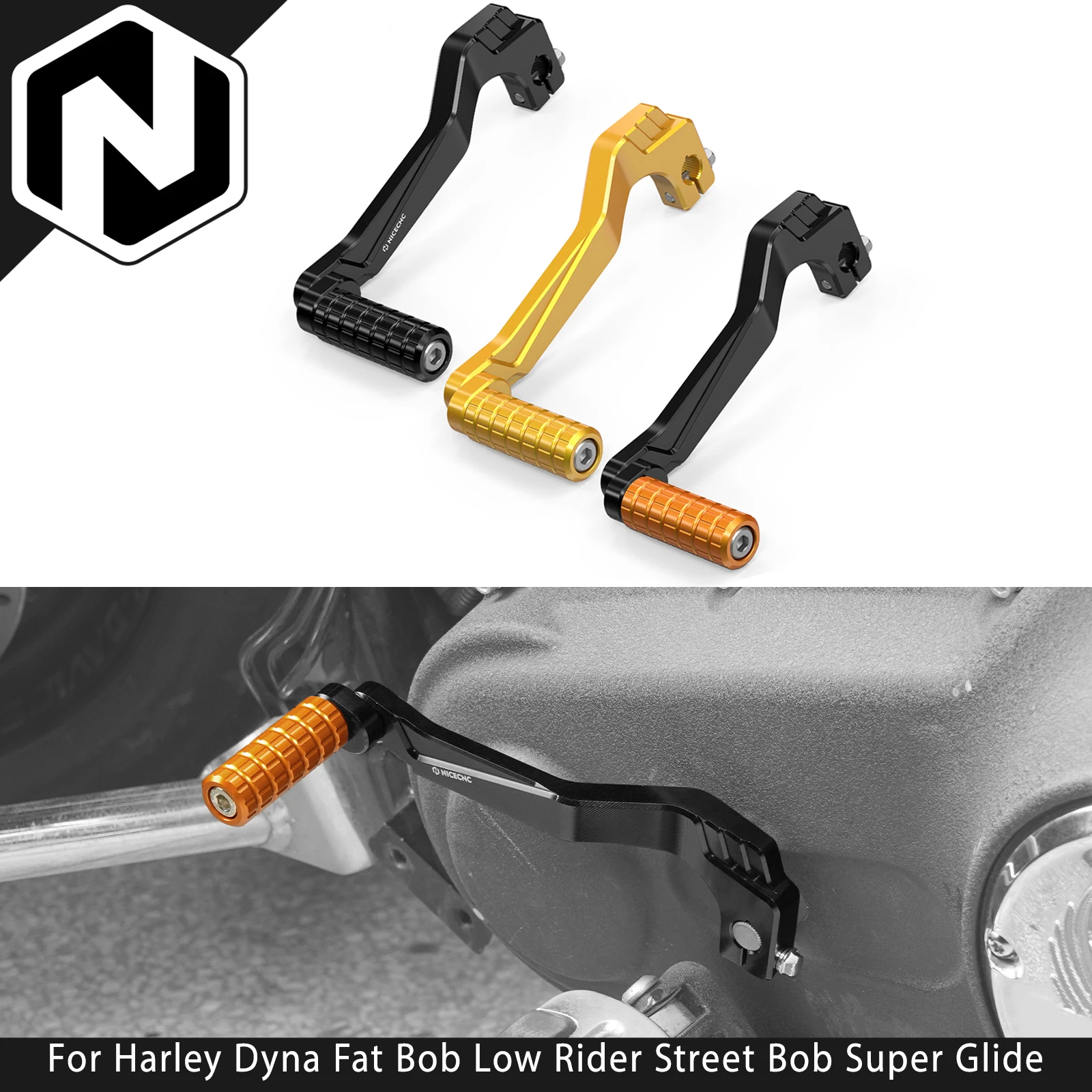 Dyna Mid Controls Gear Shift Lever For Harley Dyna Fat Bob FXDF Low Rider FXDL Street Bob FXDB Wide Glide FXDWG Super Glide