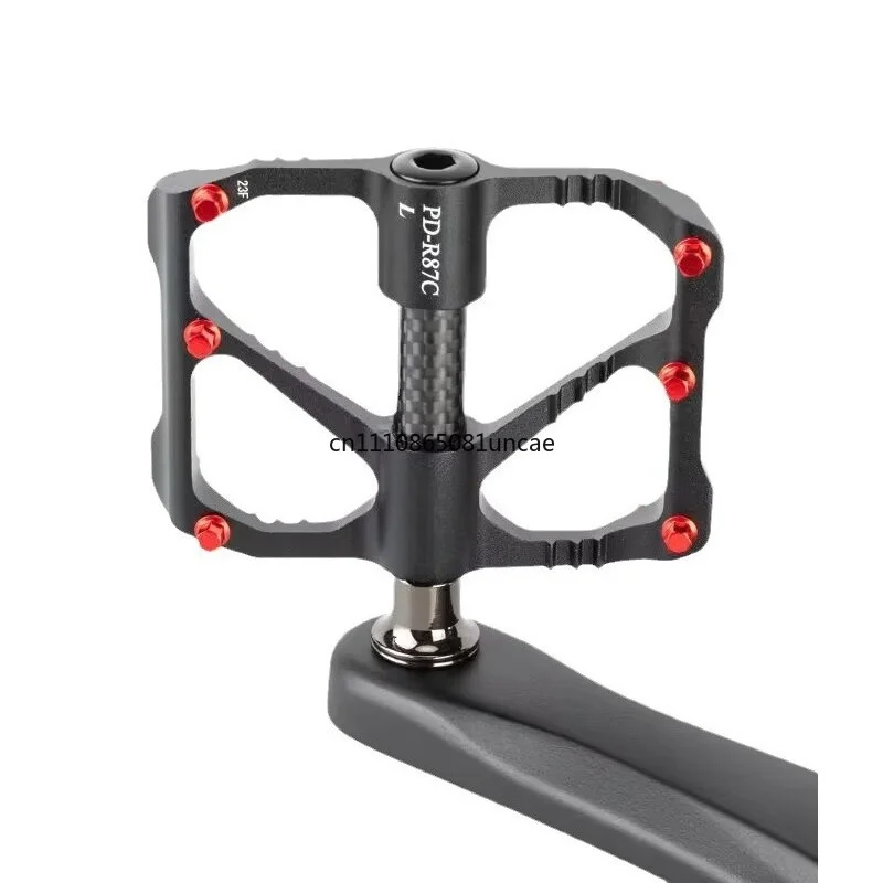 Carbon Fiber 3 Bearing Bike Pedals Lightweight Platform Foot Pegs For MTB Road Cycling Upgrade Replacement Parts