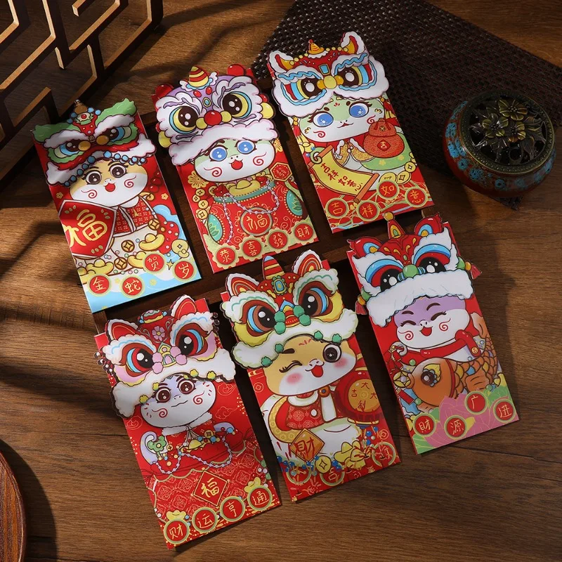 

48pcs Chinese New Year Lucky Red Envelope Gift Envelope 2025 Spring Festival Money Pocket Snake Year Decorations