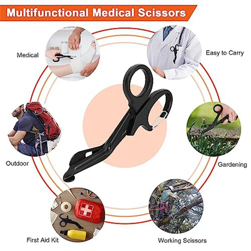 PA-6-in-1 Multi-Function Trauma Shears with , Stainless Steel Foldable Emergency Response