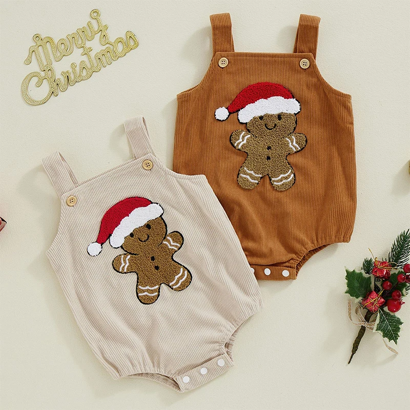 Christmas Cartoon Corduroy Cotton Baby Bodysuit Newborn Girl Boys Triangle Rompers Infant Leotard Tops