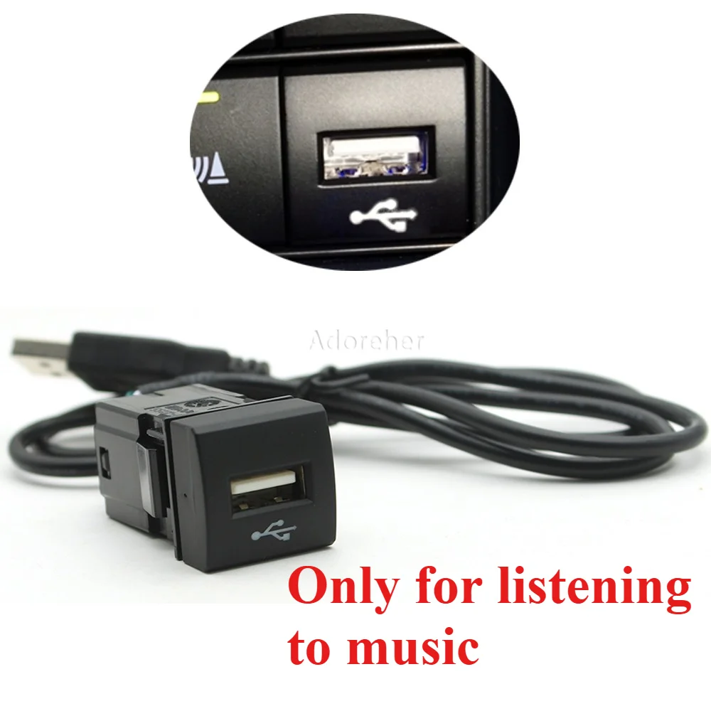 USB Audio Radio u-disk flash Interface Socket For Toyota Land Cruiser Prado 2018 Modification Replacement USB Plug Port