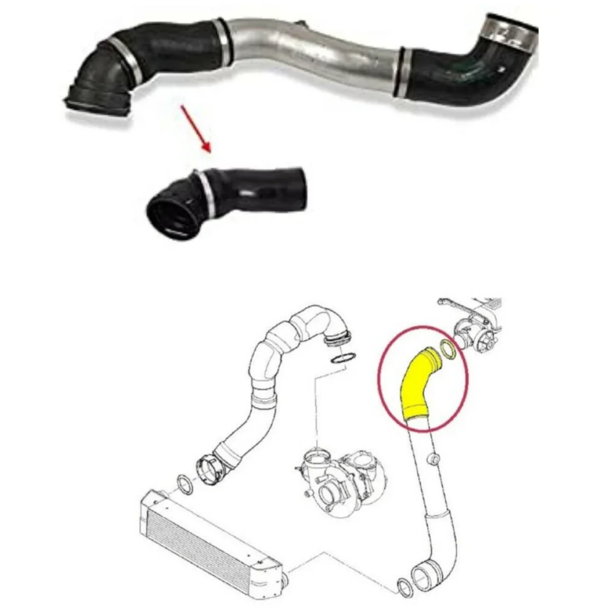 Intercooler Turbo Hose Top Left For Bmw E90 E91 E92 325D 330D 335D 11618506078