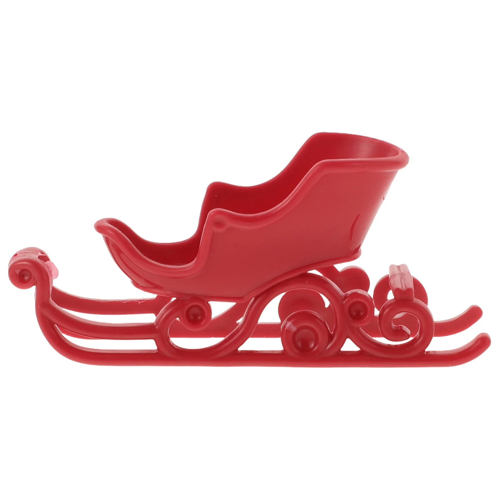 

Miniature Christmas Sleigh Decor Red Metal For Home Office Desk Holiday Display Village Ornament Xmas Sled Decoration