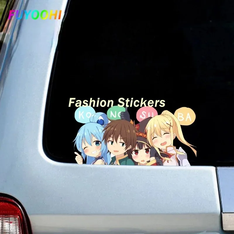 FUYOOHI ملصقات الموضة لملصقات السيارات كونوسوبا نافذة الوفير طباعة مخصصة ملصق الديكور