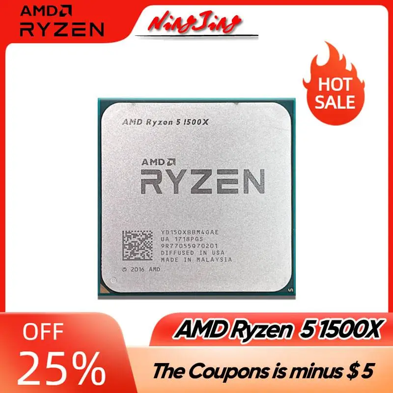 

New AMD Ryzen 5 1500X R5 1500X 3.5 GHz GAMING Zen 0.014 Quad-Core Eight-Core CPU Processor L3=16M 65W YD150XBBM4GAE Socket AM4