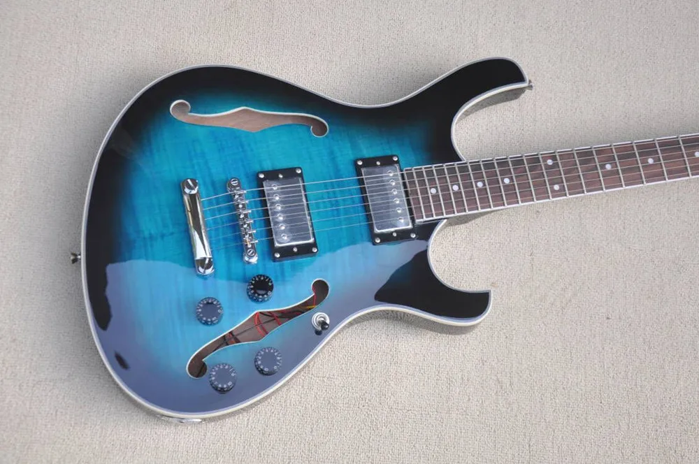 Blue Body 6 Strings Electric Guitar with Chrome Hardware,Rosewood Fretboard,Provide Customized Service