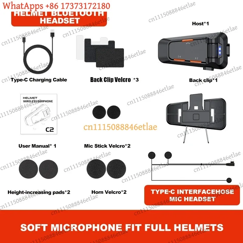 k3 Motorcycle Helmet Bluetooth Intercom IPX5 Waterproof Noise Cancelling Music Share FM
