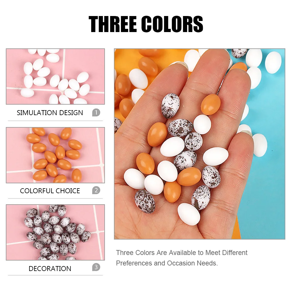 

36 Pcs Imitation Eggs Crafts Miniature Decor Models Fake Plastic Colorful Artificial Micro Scene Decoration