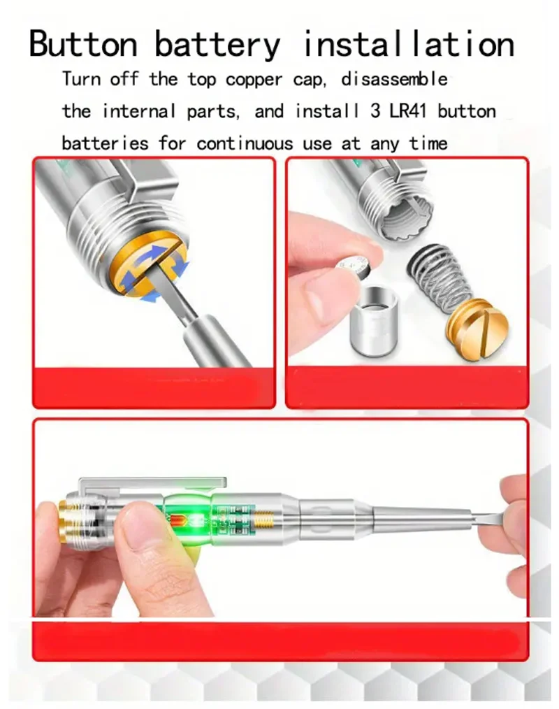 Cor Double Light Sensor Electronic Test Pen, Beep Alarm, Broken Zero, Fire Wire Detection, High Bright, eletricista, 2Pcs