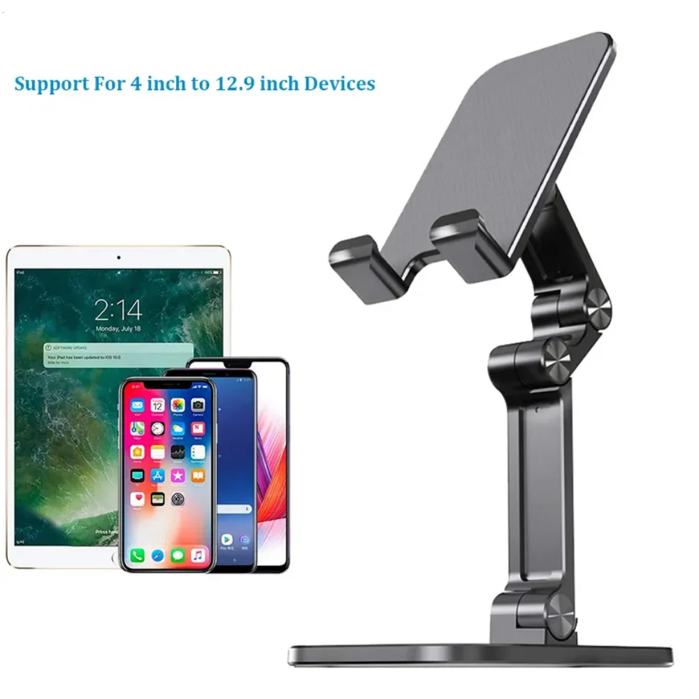 Three Sections Foldable Desk Mobile Phone Holder For iPhone iPad Tablet Flexible Table Desktop Adjustable Cell Smartphone Stand