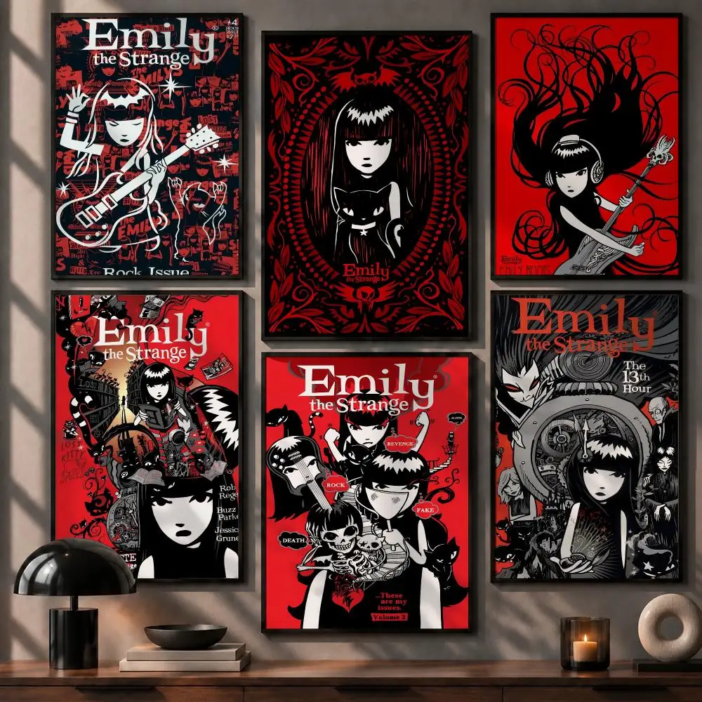 Bold Comic Emily the Strange Comic book Poster No Glue Residue Self-Adhesive Art Poster Wall Decor for Bedroom Living Room