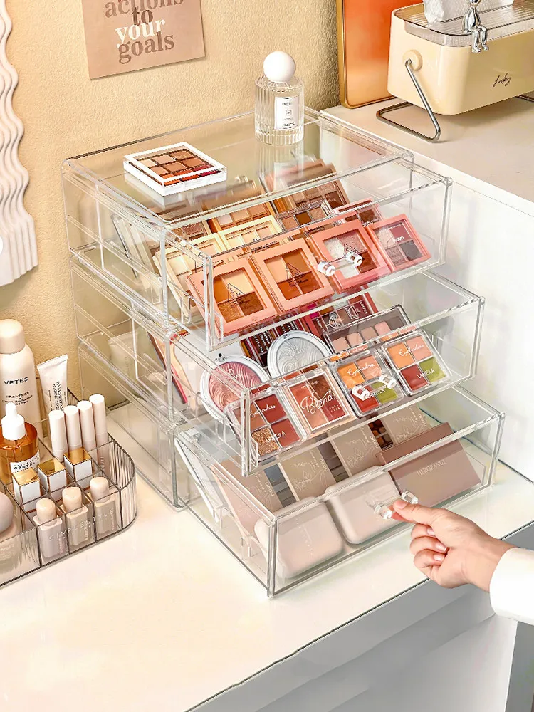 Eyeshadow Palette Makeup Organizer Acrylic Make Up Storage Box Dressing Table Cosmetic Shelf Makeup Eye Shadow Storage Box