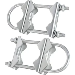 Braçadeira de mastro de antena dupla, V bloco de mandíbula com parafusos U, Kit de suporte resistente para antena ao ar livre 2 conjuntos