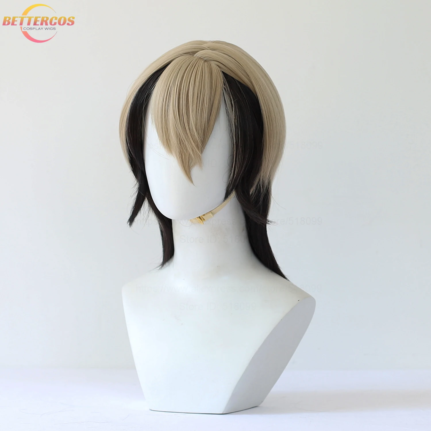 High Quality Zanka Nijiku Cosplay Wig 42cm Mixed Colors Scalp Heat Resistant Synthetic Hair Party Costume Anime Wigs + Wig Cap view 3