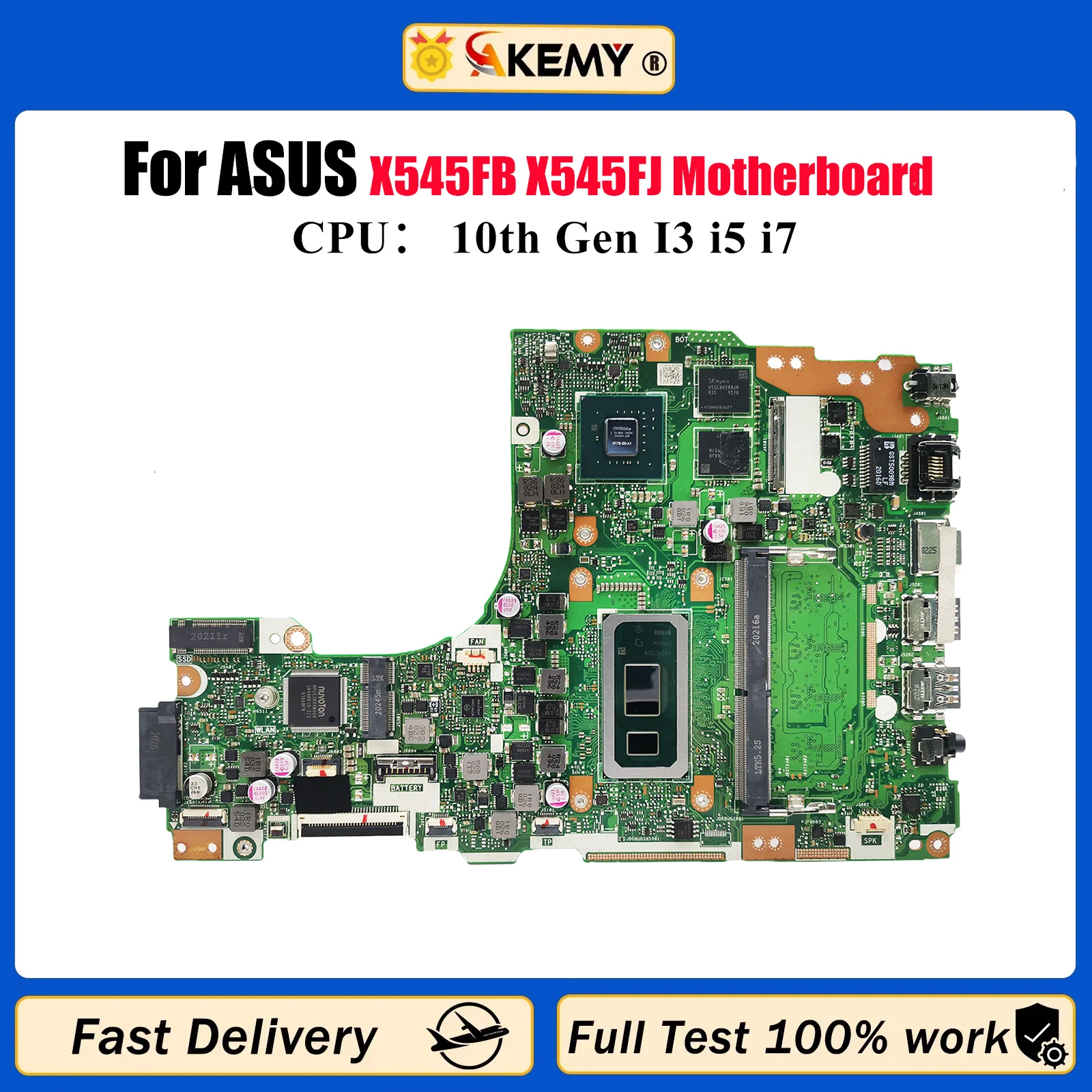 

X545FB Материнская плата для ноутбука ASUS VivoBook X545F X545FB X545FJ Материнская плата для ноутбука 10-го поколения I3 i5 i7 tests ОК быстрая доставка