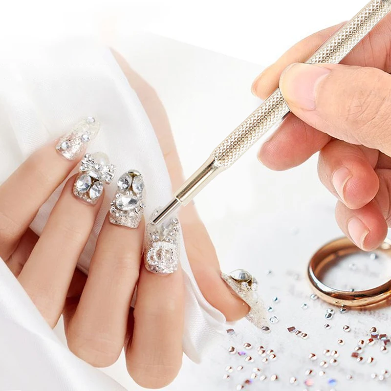 1/2 pezzi penna magnetica professionale per nail art a doppia testa mini perline di ferro ad alta precisione magnete che punteggia penna strumento per manicure