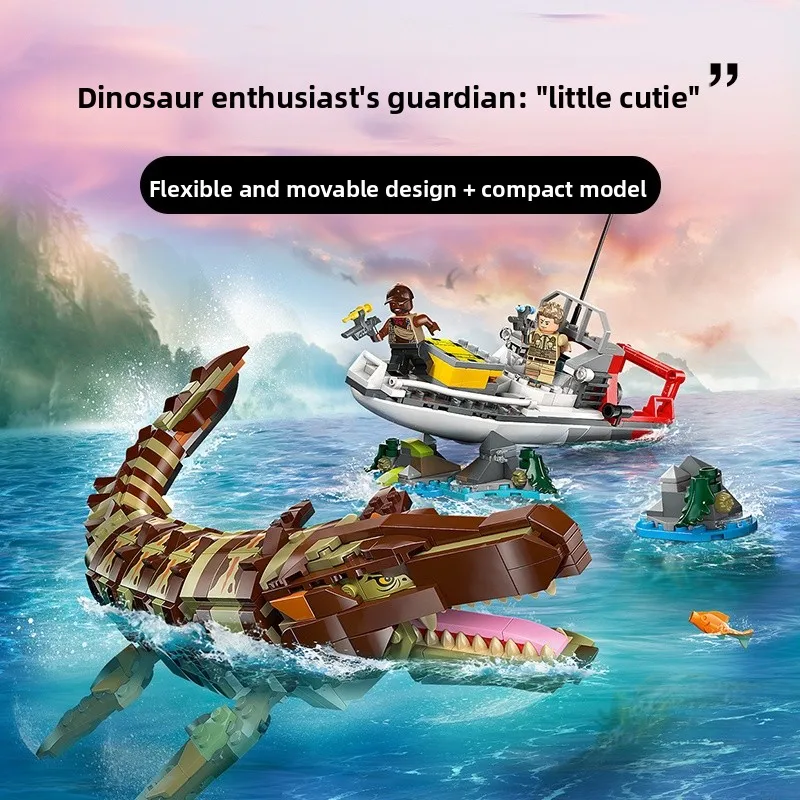 

Сборная игрушка динозавра Юрского периода 76974, Мосазавр и ip, миссия для мальчиков, детские подарки, доисторическая модель животного