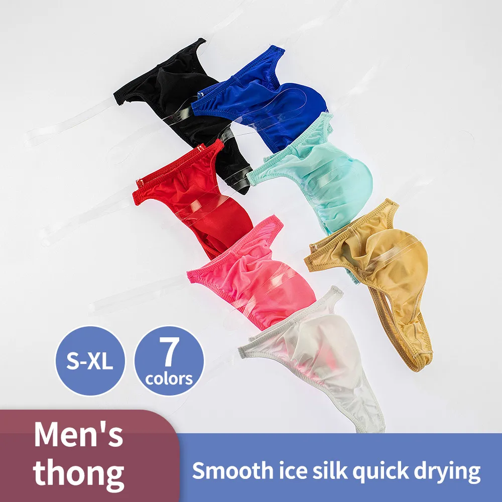 Transparent Waistband Men's Thongs - Ultra-Sexy Breathable Underwear Perfect for Intimate Moments & Home Relaxation