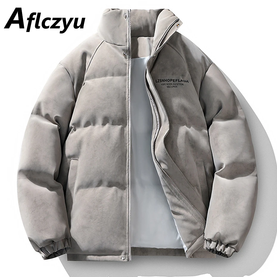 Winter Padded Jacket Men Thick Parkas Fashion Casual Vintage Padded Coats Stand Collar Parkas Male