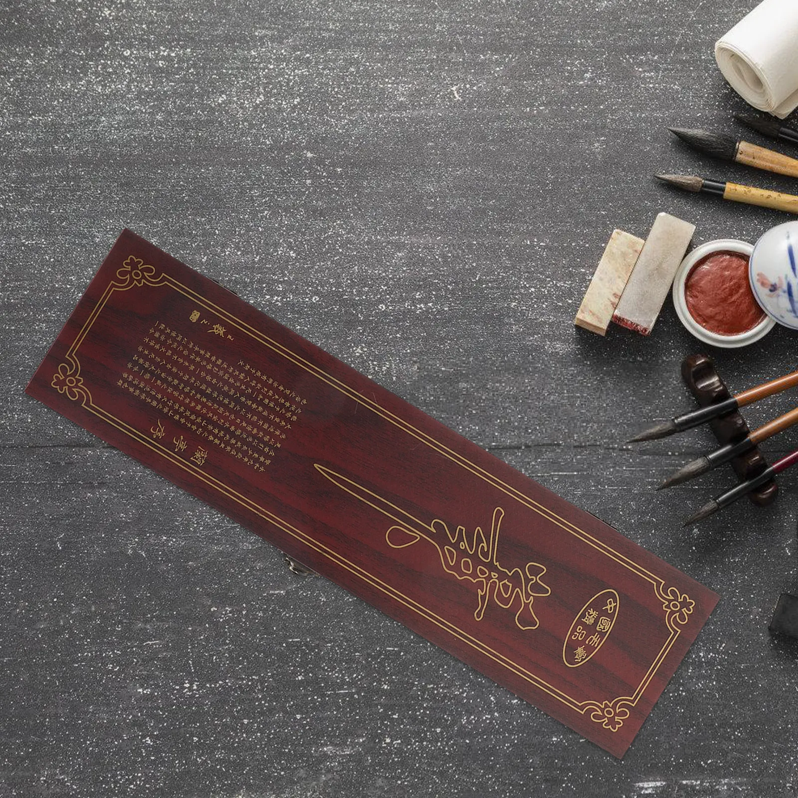 Chinese Style Wooden Calligraphy Brush Storage Box Brush Holder Lid for Organization Protection Ideal for Students