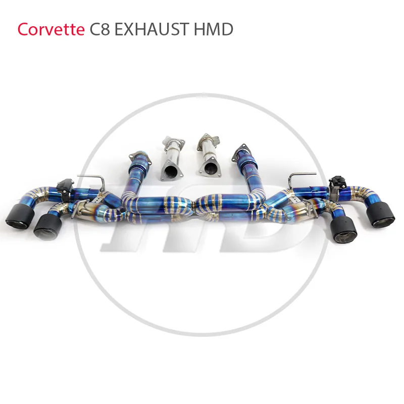 HMD Titanium Exhaust System Performance Catback For Chevrolet Corvette C8 Valve Muffler With X Racing Pipe