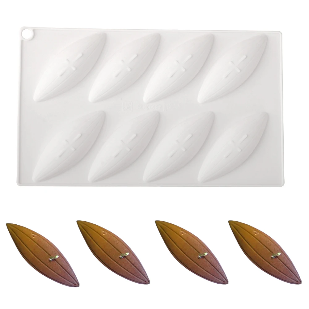 6 Cavity Cocoa Bean Shell Mousse Cake Silicone Mold Chocolate Dessert Mold French Pastry Baking Mold