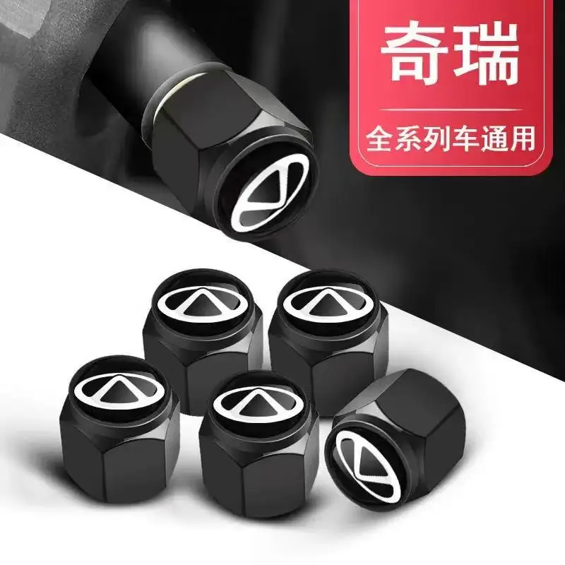 5pcs Car Wheel Tire Air Valve Caps Stem Cover With Brand Accessories For Chery Tiggo Arrizo Omoda Jaecoo DR exeed Pro C5 J7 J8