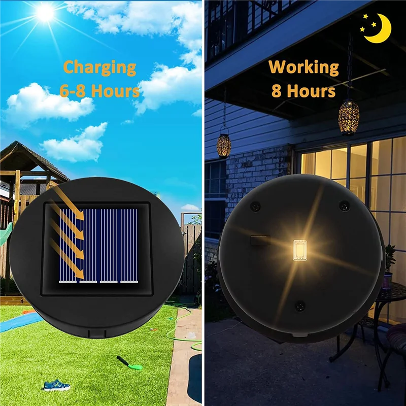 Unidade superior de substituição de luz solar, Painéis solares para lanterna exterior do jardim, Lâmpada solar, 2pcs, 8cm