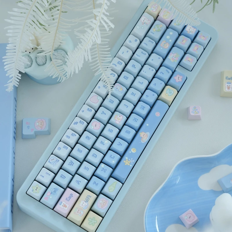 Xinghai-Ensemble de touches à thème petit ours, sublimation PBT, profil FOA, accessoires de clavier mécanique, capuchons de touches personnalisés