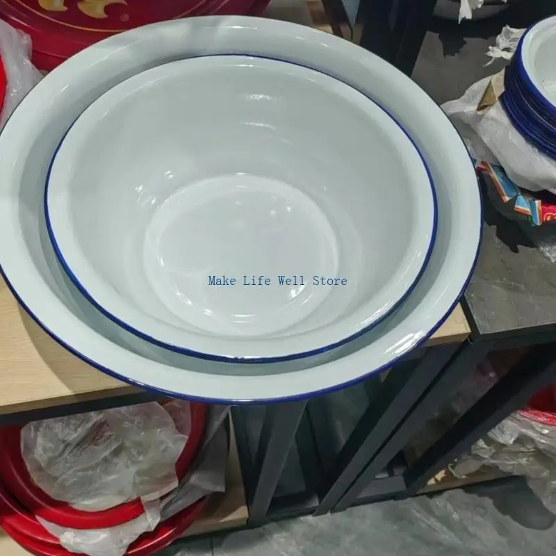 Enamel Coated Cooking Bowl Scratch Proof Design Enamelware For Mixing Ingredient Dishwasher Safe Kitchen Tool