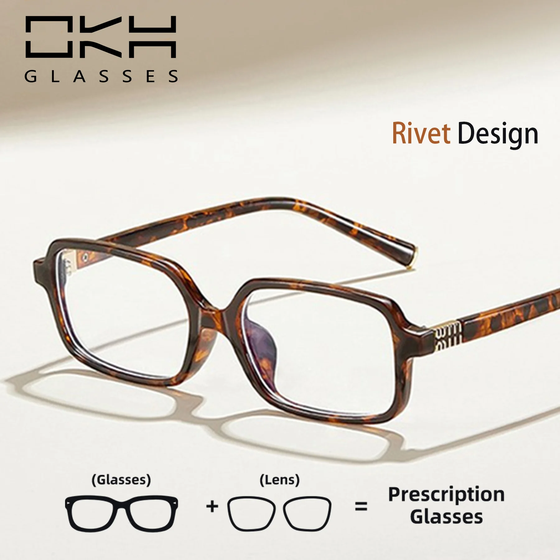 

OKH Luxury Fashion Women Blue Light Blocking Glasses Square Frames Reading Eyeglasses Men Myopia Prescription Eyewear Custom
