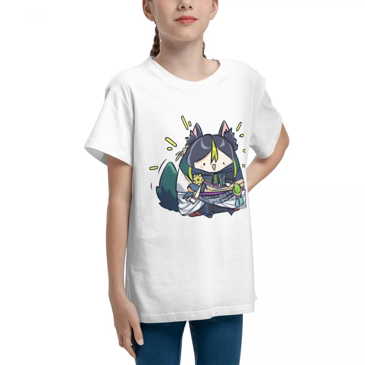 Teenagers Basic Short Sleeve T-Shirt Happy Chonky Tighnari For Sale RetroHigh grade Tshirt Hot Sale Funny Novelty Adolescents image 2