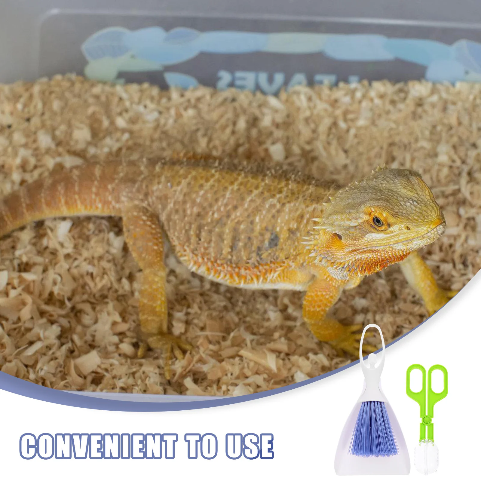 3Pcs Small Animal Cleaning Set Mini Broom Dustpan Scooper Portable Reptile Cage Cleaner Hamster Rabbit Supplies