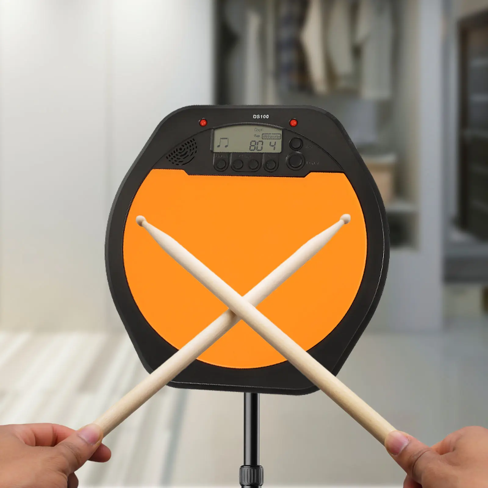 Electronic Drummer Digital Drum Pad Counting Metronome Lightweight Training Metronome with Tap Function Electronic Drummer