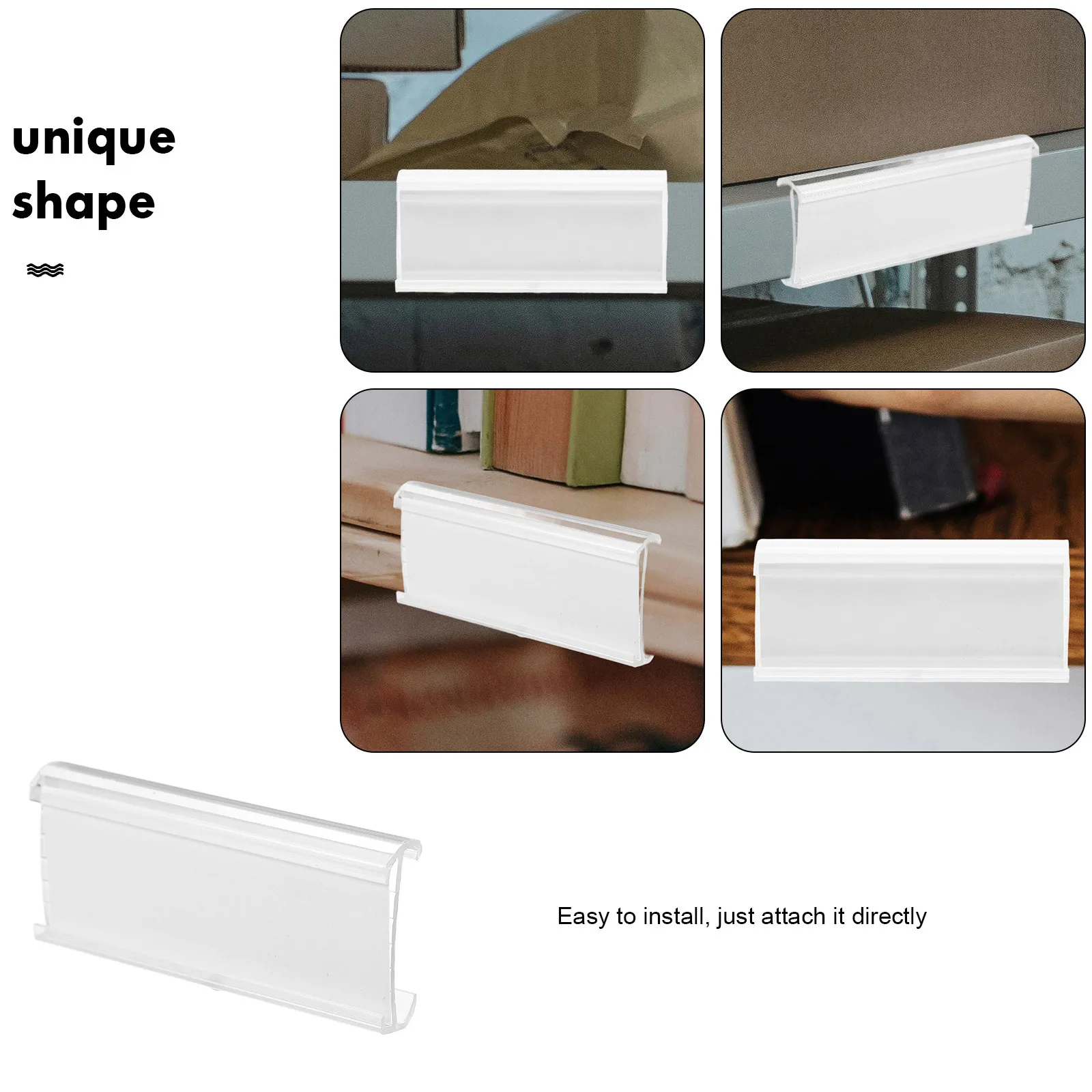 

50Pcs Label Holders Wear-Resistant Sign Stands Easy Assembly Price Label Holder for Retail Shop Restaurant Shelf Display