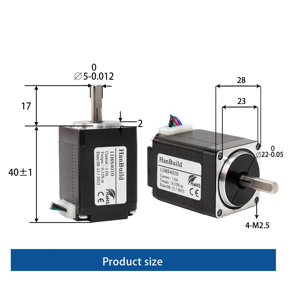 for CNC milling machine stepper 11HS4010 40mm length NEMA11 Stepper Motor 1.0A 4-cable 0.12N.m 1.8 Degree