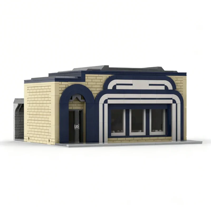 NEW 2007PCS MOC Street View Diner Model Custom Building Blocks Architecture DIY Assembly Display Gift Collectible Building Set