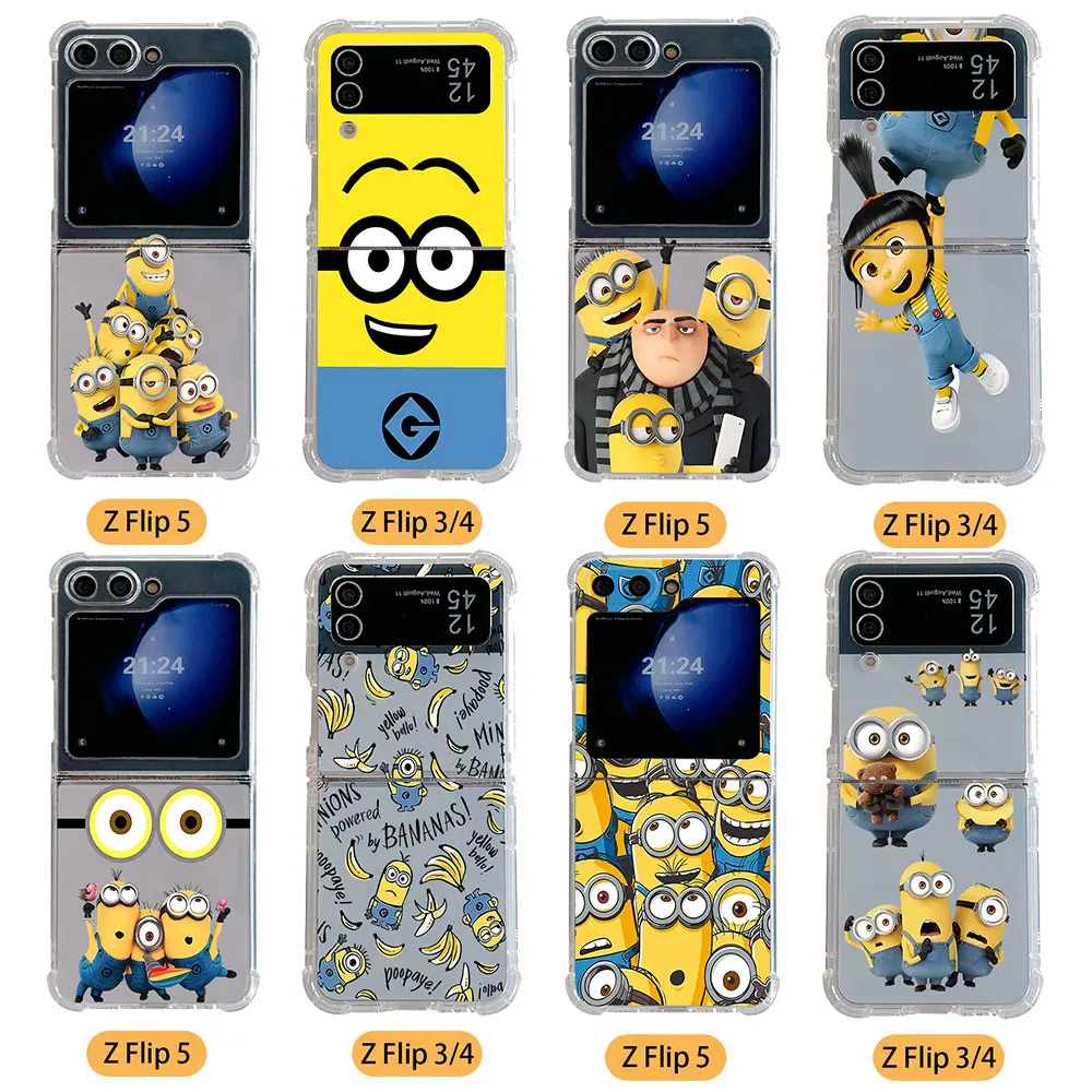 Anime Despicables Me M-Minions Phone Case for Samsung Galaxy Z Flip 3 4 Z Flip 5 6 Z Fold 4 5G PC Soft Anti-fall Back Cover