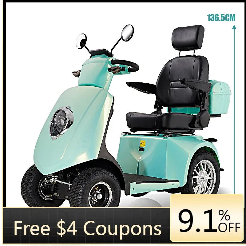

High quality commuting vehicles are safe and reliableElectromagnetic Brake Type Electric Four-Wheels Elderly Leisure Scooter Int