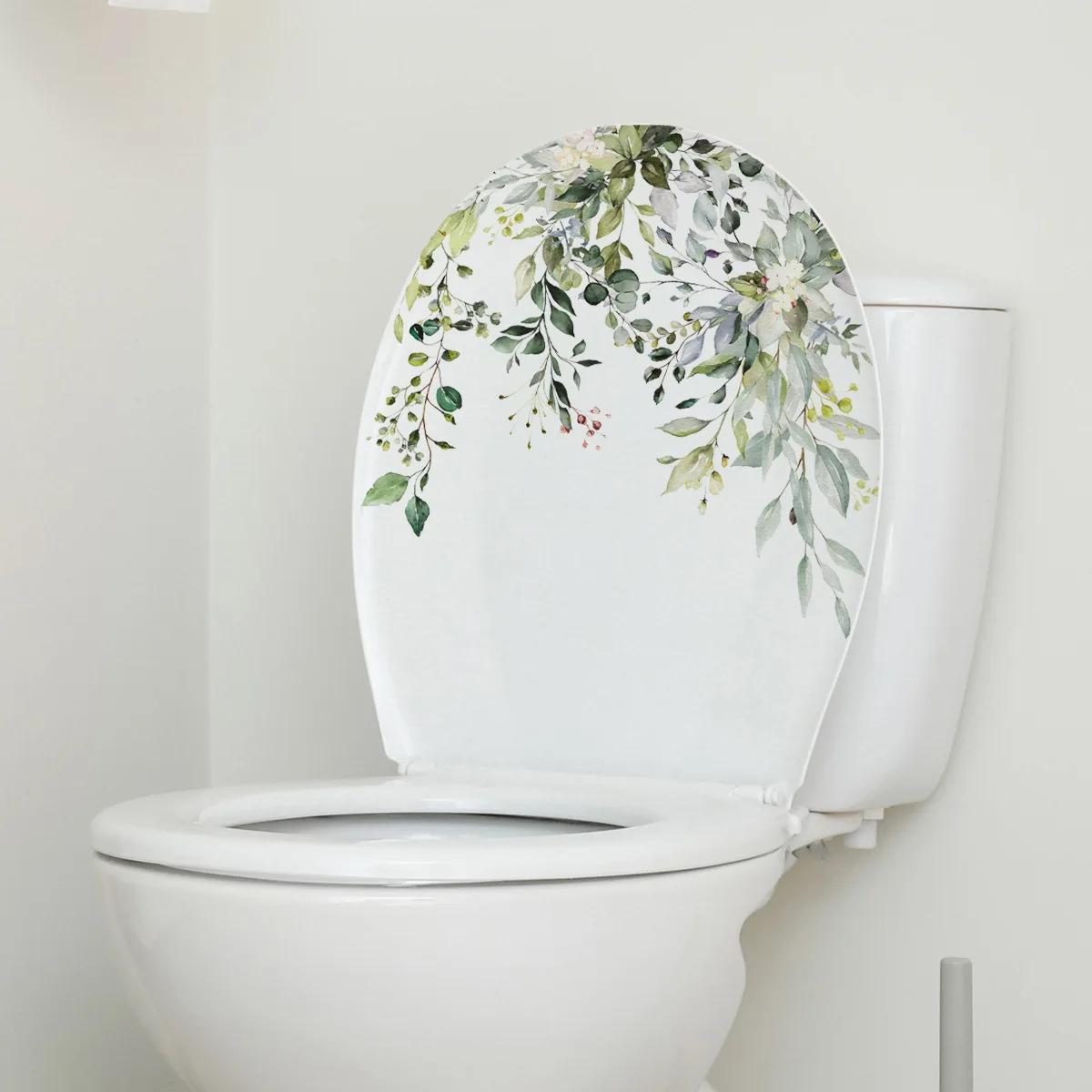 30*25cm Plant Flower Leaf Wall Sticker Creative Toilet Decorative Restaurant Bathroom Commercial  Self-adhesive Wall Sticker