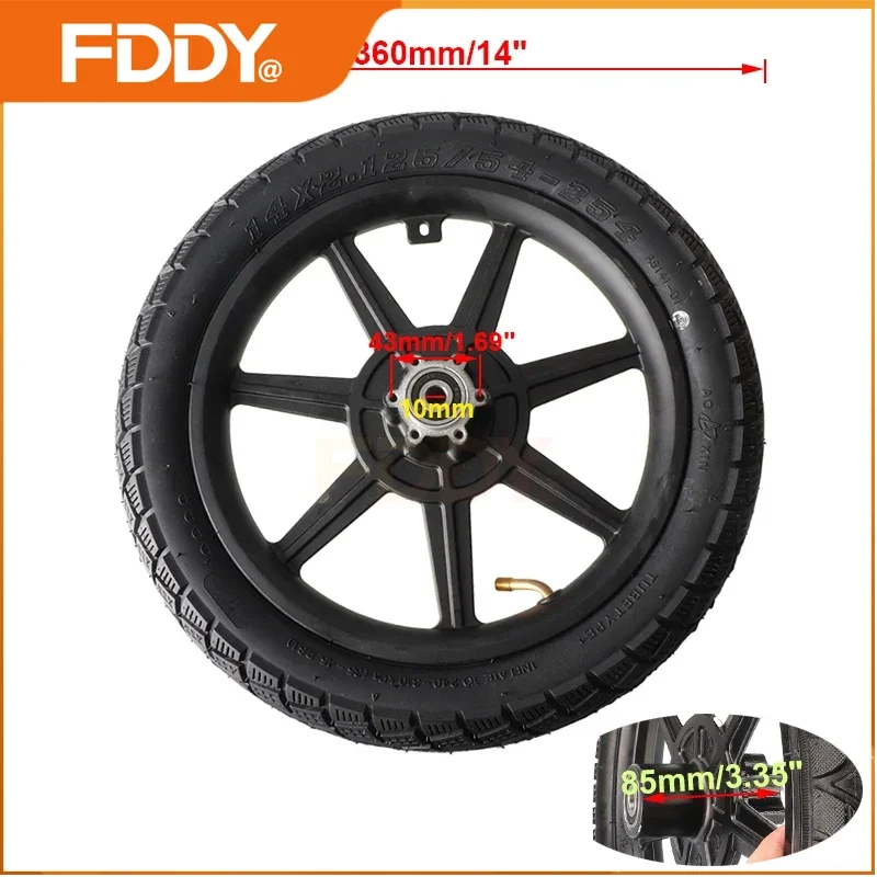 FDDY Electric Scooter Bike14 inch Front Wheel 14x2.125 Tyre 140mm/160mm Brake Disc For E-bike Folding Bicycles Motorcycle Access