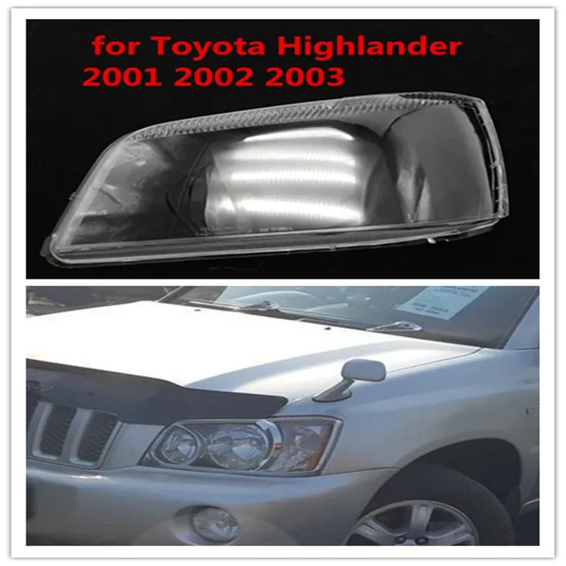 

HTTCY Car Right Headlight Shell Lamp Shade Transparent Lens Cover Headlight Cover for Toyota Highlander 2001 2002 2003