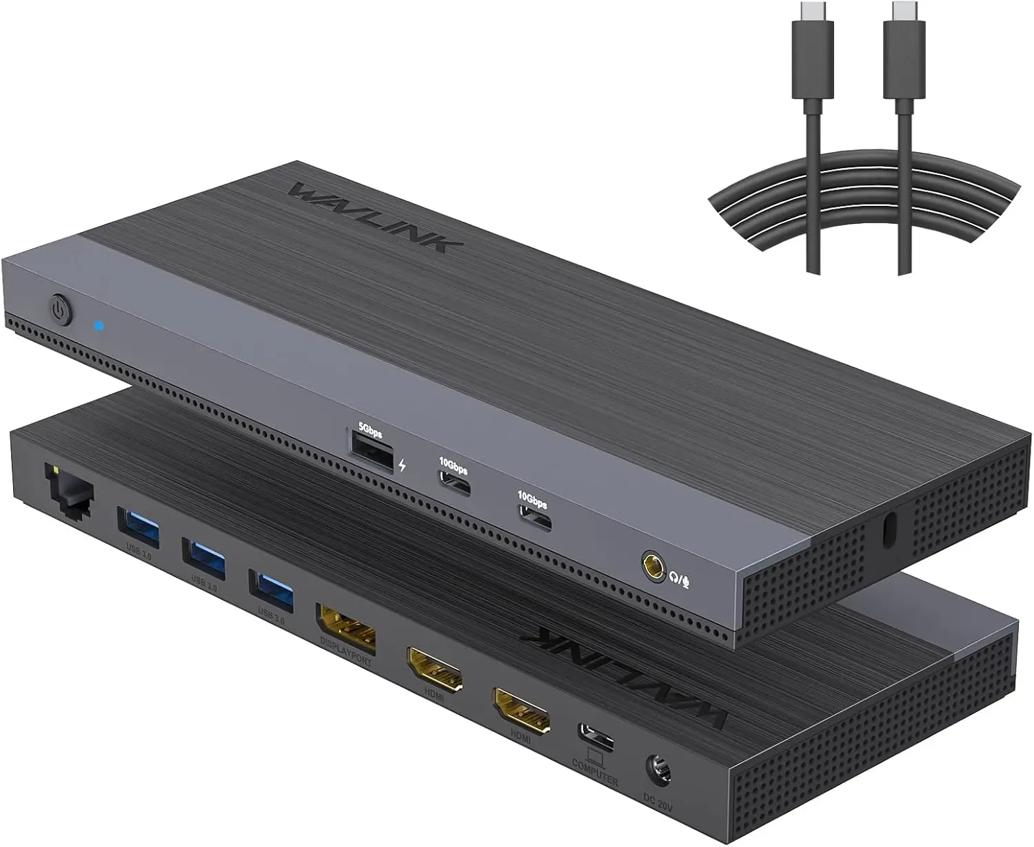 

USB-C Triple Display Docking Station with 13 Ports, Dual HDMI, 100W PD for Laptop